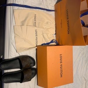 Louis Vuitton waterfront mule slides browns